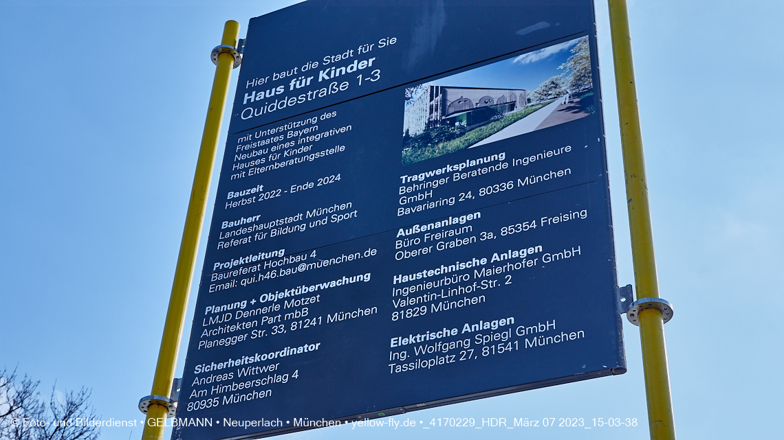 07.03.2023 - Baustelle an der Quiddestraße Haus für Kinder in Neuperlach